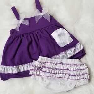New Grape Ruffle Swing Top Bloomer Set